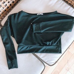 Black crop top long sleeve